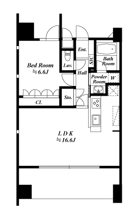 1LDKの間取図